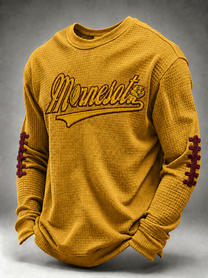 Men'S Football Printed Waffle Sweatshirt