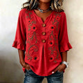 Women's Memorial Day Poppy Art Casual Shirt