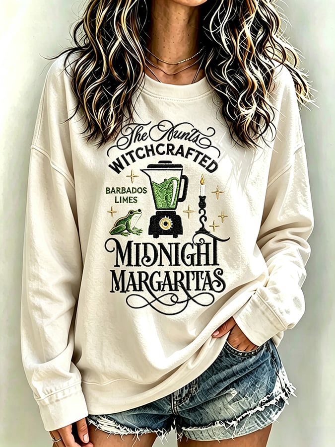 Women's Always Throw Spilled Salt Over Your Left Shoulder Print Casual Sweatshirt