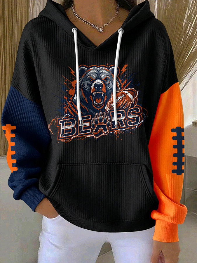 Women's Football Game Day Print Casual Hoodies