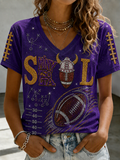 Women's Football Print Short-Sleeve T-Shirt
