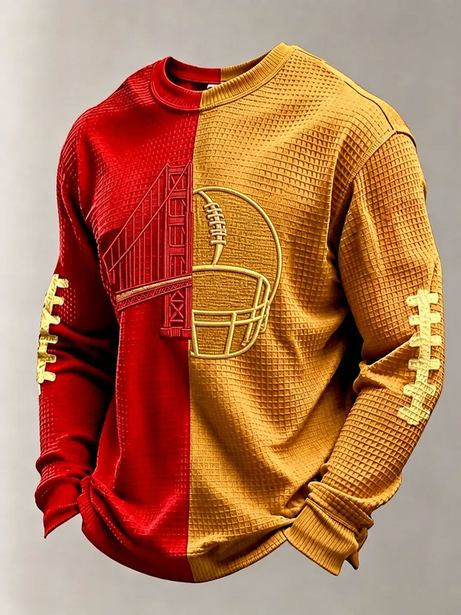 Men'S Football Fans Printed Waffle T-Shirt