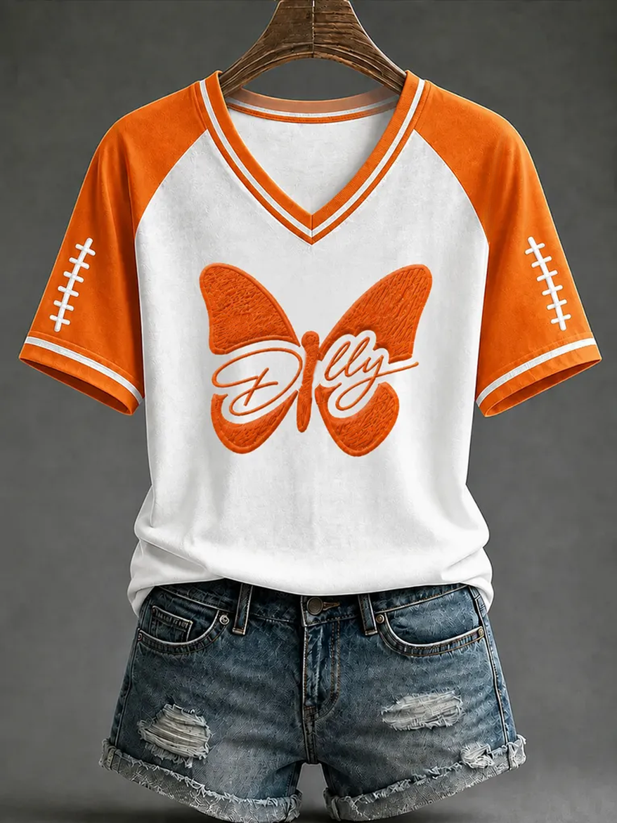 Women'S Football Commemorative Printed Casual T-Shirt