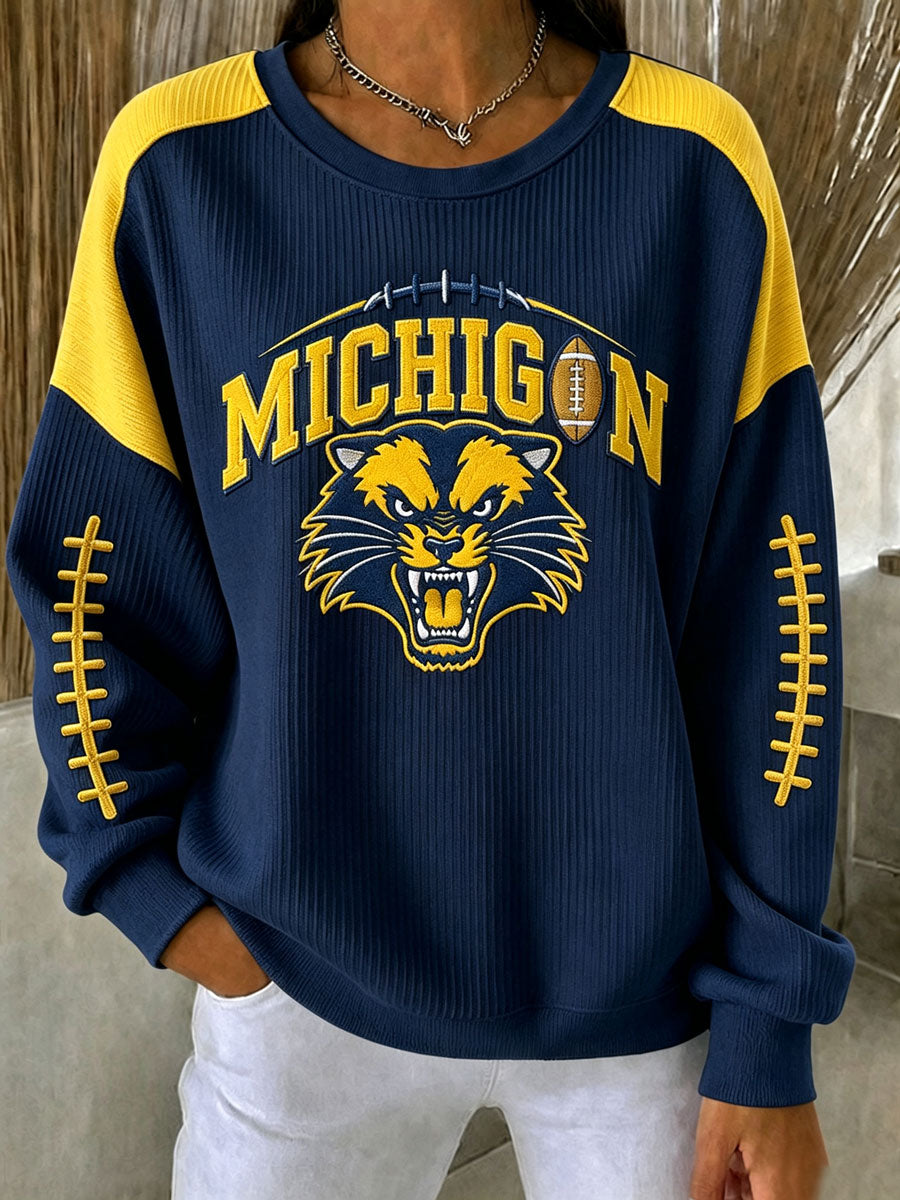 Women'S Football Print Casual Sweatshirt