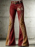 Women's Football Printed Denim Pants