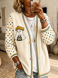 Women's Football Print Cardigan