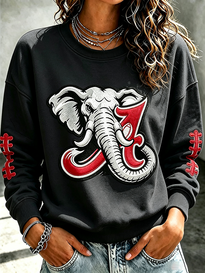 Ladies' Rugby Printed Round Neck T-Shirt