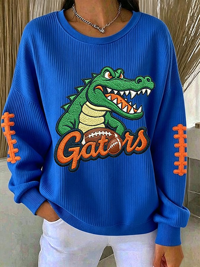 Women'S Football Print Casual Sweatshirt