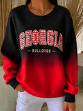 Women'S Bulldogs Football Print Casual Sweatshirt
