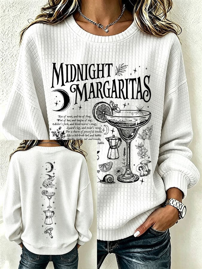 Women's Midnight Margaritas Print Hooded Sweatshirt