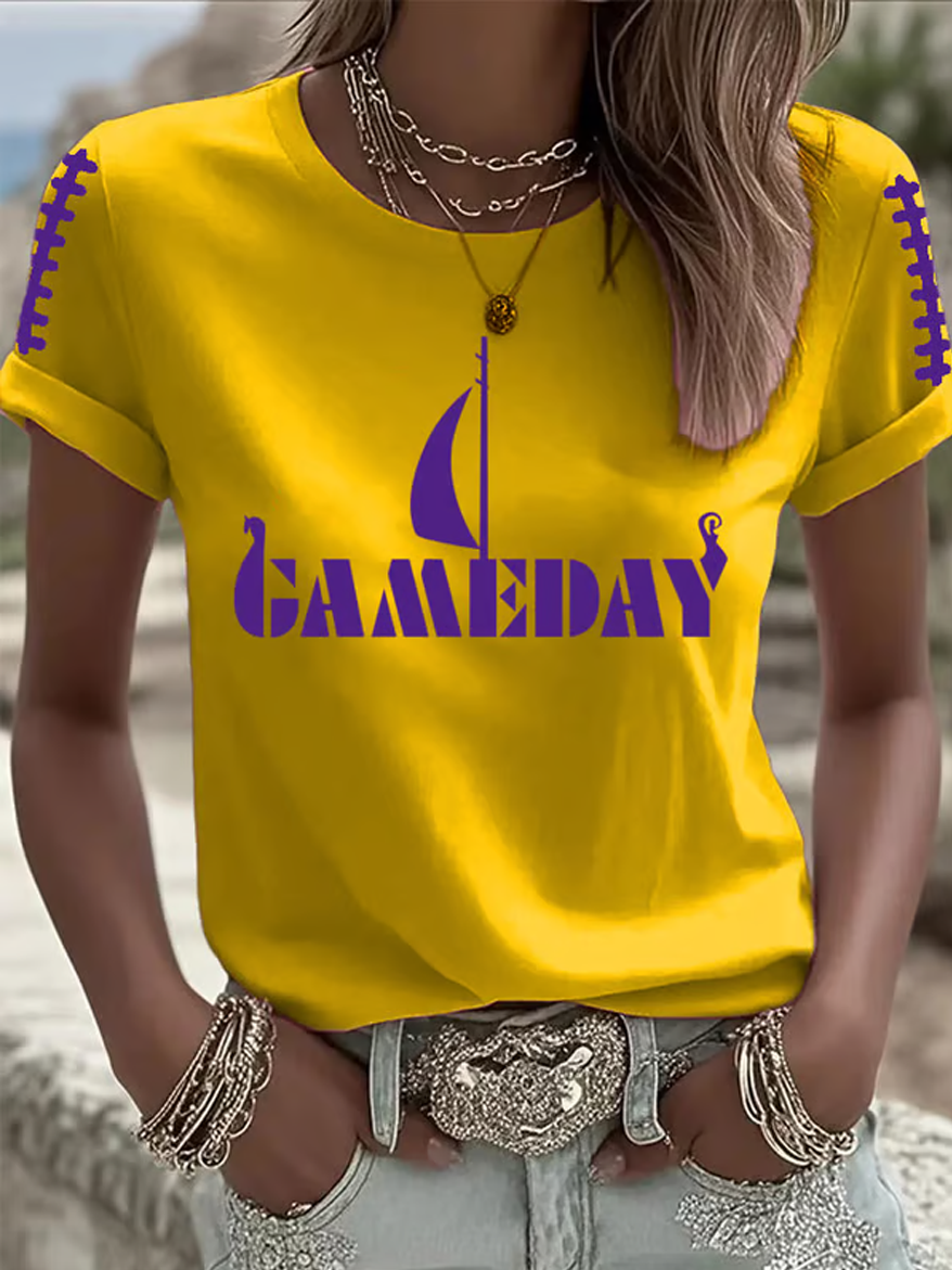 Women'S Football Print Short-Sleeve T-Shirt