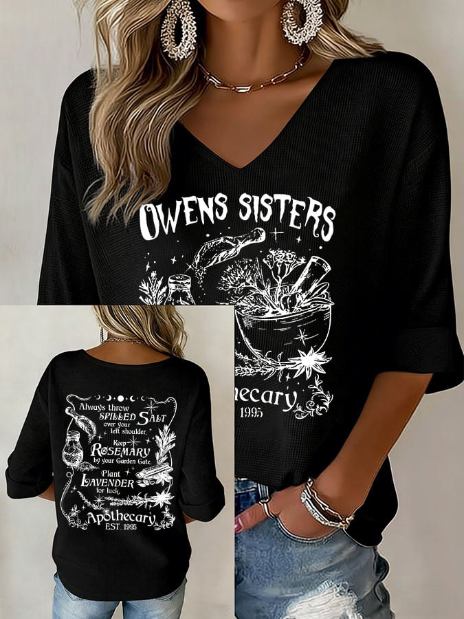 Women's Always Throw Spilled Salt Over Your Left Shoulder Print V Neck Top