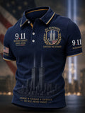 Men's 9.11 Never Forget Print Casual Polo Shirt