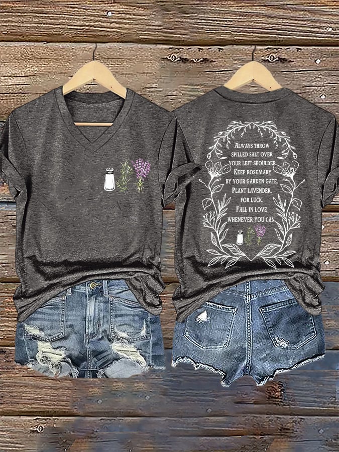 Women's Always Throw Spilled Salt Over Your Left Shoulder Print T-shirt