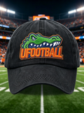 Unisex Football Print Washed Duckbill Cap
