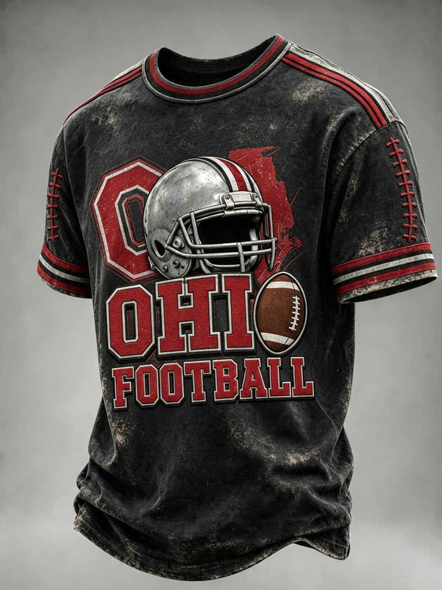 Men's Football Print Casual T-Shirt