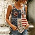 Women's Floral Patchwork Art Print Tank Top