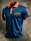 Men'S Football Pattern Retro Polo Shirt