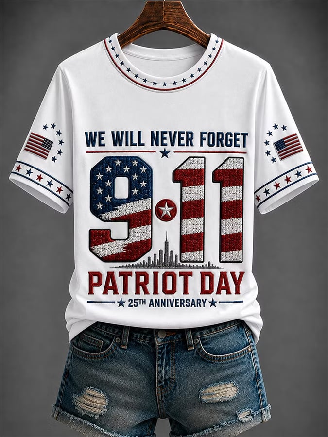 Women's 9.11 Never Forget Printed Casual Tops