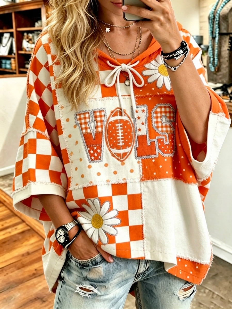 Women's Football Pattern Casual Hoodie