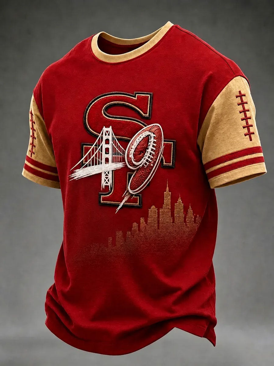 Men's Football Gameday Gift For Football Fans Casual Tee