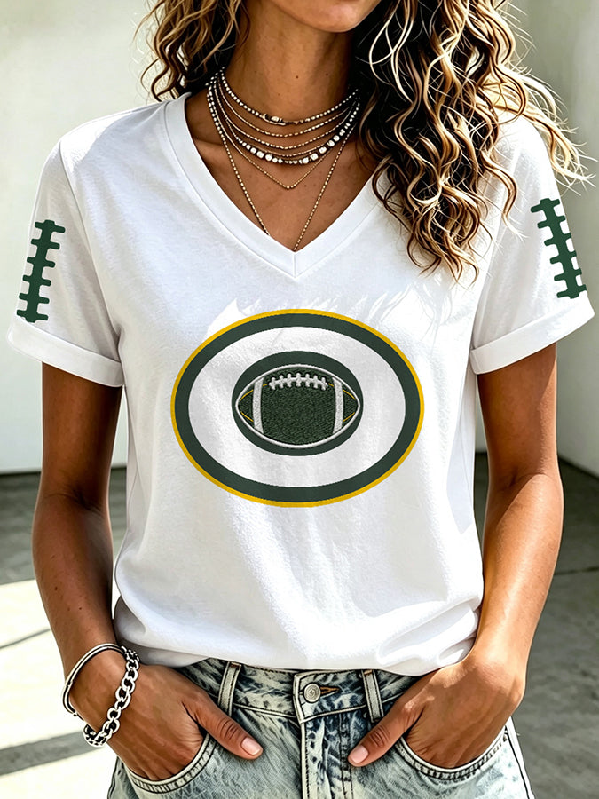 Women'S Football Print Short-Sleeve T-Shirt