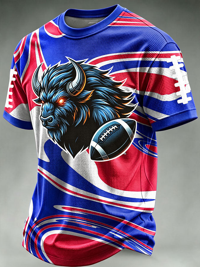 Men'S Football Print Waffle T-Shirt