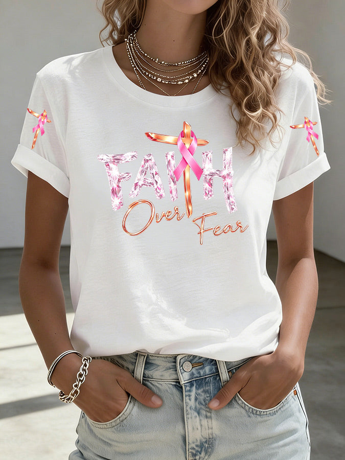 Women'S Faith Printed Casual T-Shirt