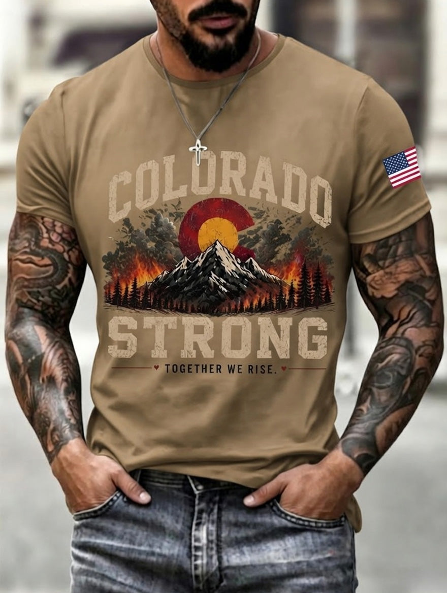 Men'S Colorado Strong Print Short Sleeve T-Shirt