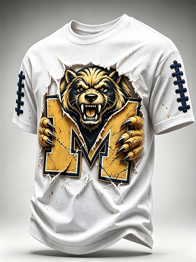 Men's Rugby Waffle Round Neck T-Shirt