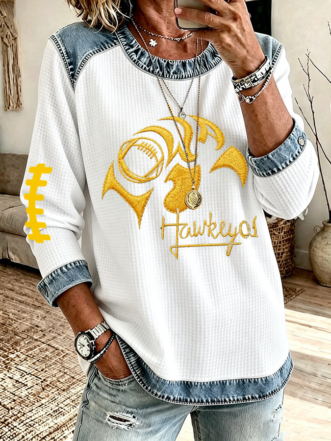 Women'S Football Printed Casual Long Sleeve Top