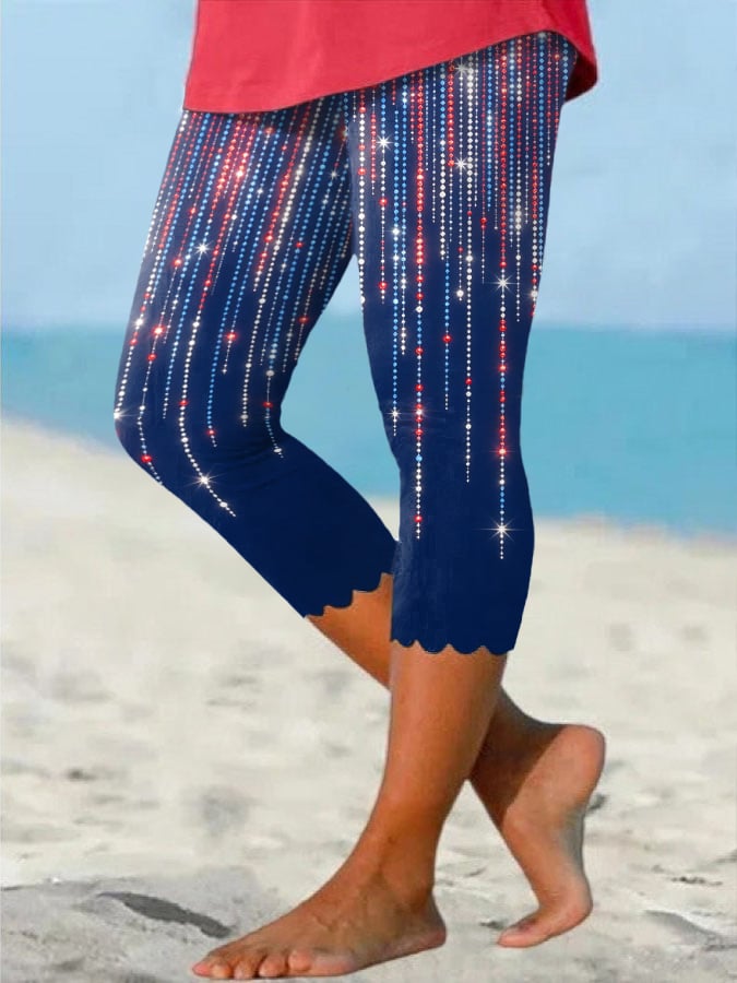 Women's Retro American Flag Print Leggings
