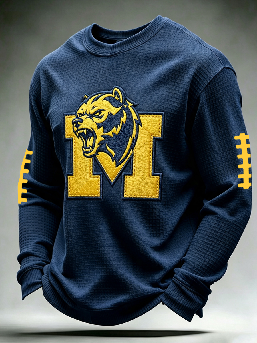 Men'S Football Enthusiast Sports Waffle Top