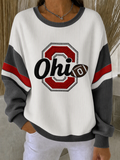 Women'S Football Fan Printed Vintage Hoodie