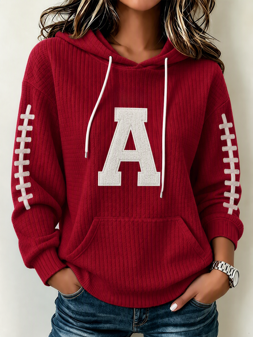 Women'S College Football Printed Hooded Sweatshirt
