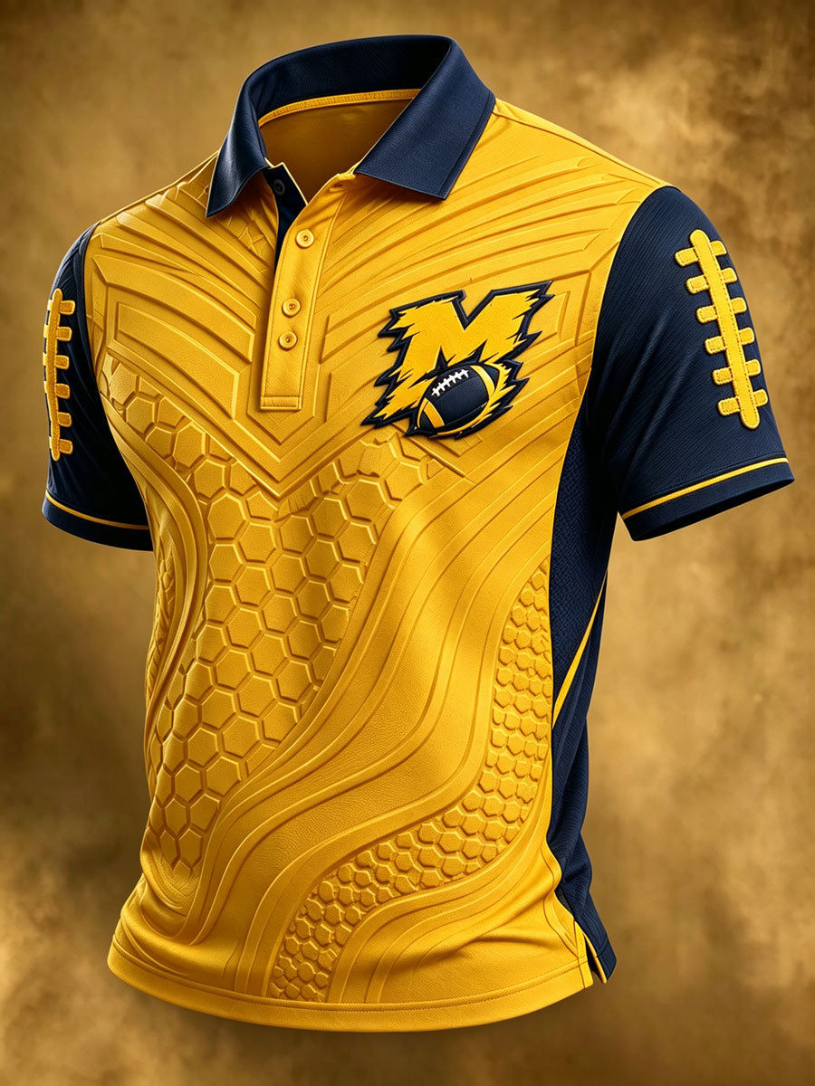 Men's Football Sports Casual Polo Shirt