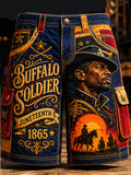 Men's Buffalo Soldier Juneteenth 1865 Western Style Print Casual Shorts