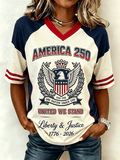 Women's Patriotic Design Art T-Shirt