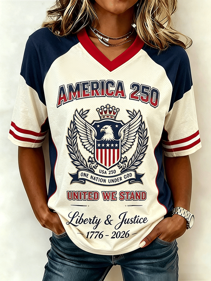 Women's Patriotic Design Art T-Shirt