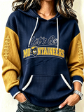 Women's Football Waffle Print Sweatshirt