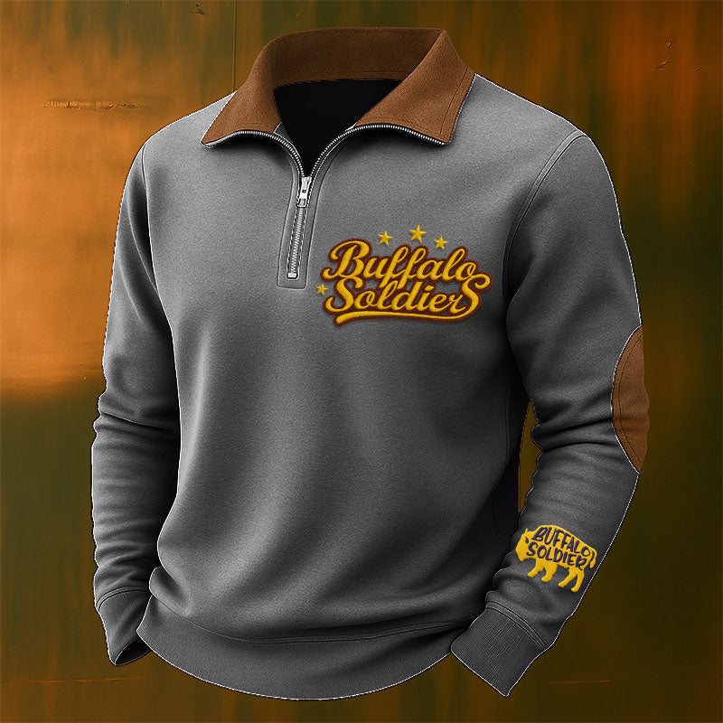 Buffalo Soldier Casual Zipper Sweatshirt