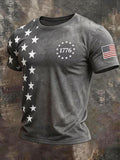 Men'S America Flag Printed Casual T-Shirt