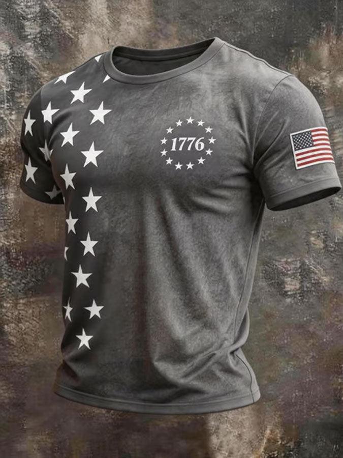 Men'S America Flag Printed Casual T-Shirt