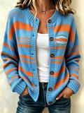 Women'S Casual Football Plant Knitted Cardigan Top