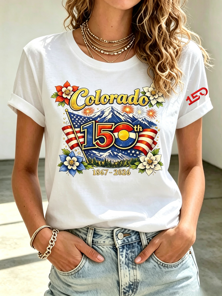 Women's Colorado 150years Anniversary Casual T-shirt