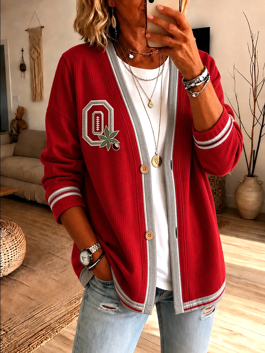 Women'S University Football Fan Cardigan