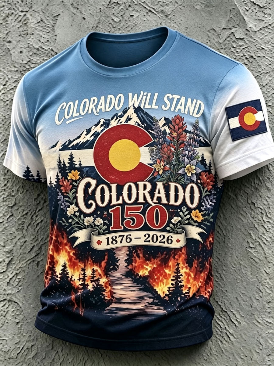 Men's Colorado Strong Print Short Sleeve T-Shirt