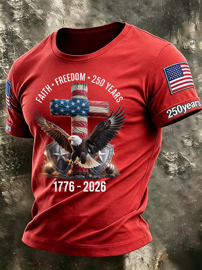 Men'S America Flag Printed Casual T-Shirt
