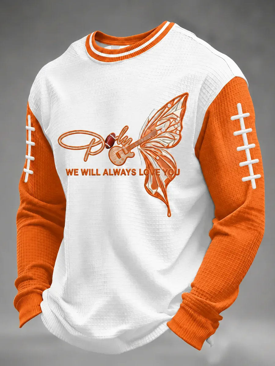 Men'S Football Printed Waffle T-Shirt
