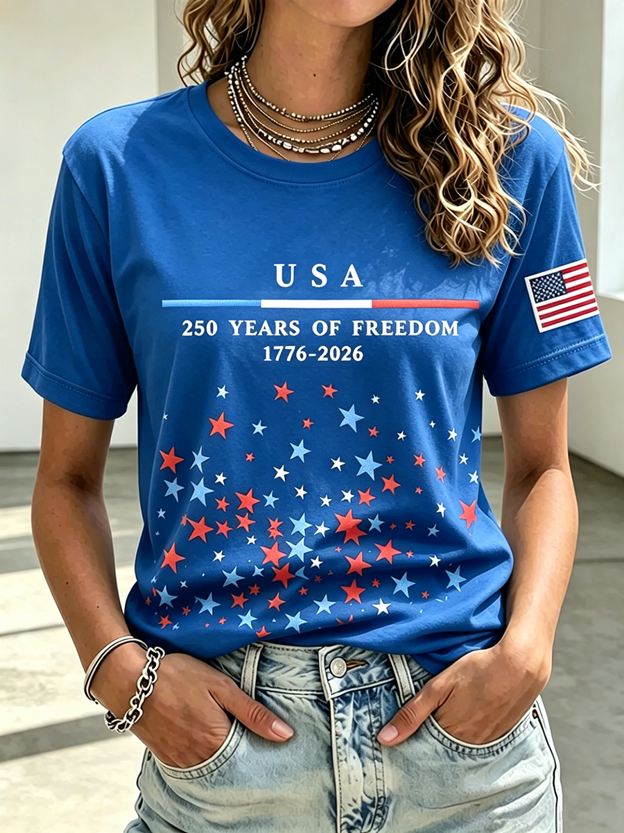 250Th Anniversary Embroidered Printed Round Neck Top In The United States